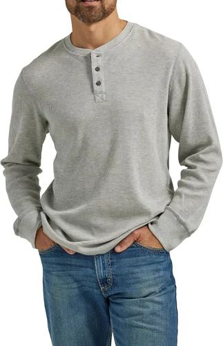 Vista 5 de Wrangler Authentics Henley Camisa de manga larga, tejido de punto gofre, para hombre