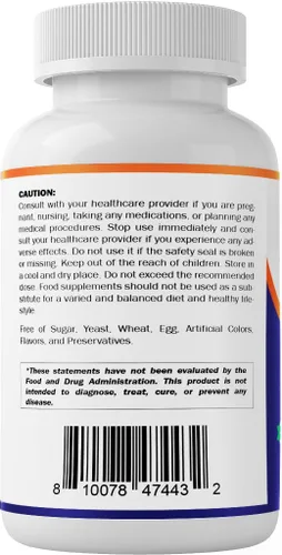 Vista 9 de Vitamatic Ácido Alfa Lipoico (ALA) 600mg Por Porción - 240 Cápsulas Vegetales - 120 Porciones - Sin OGM y Sin Gluten