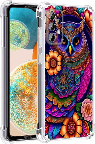 Vista 33 de Funda para Galaxy A23 5G, diseño de flores de mariposa azul, protección contra caídas, a prueba de golpes, carcasa protectora de cuerpo completo