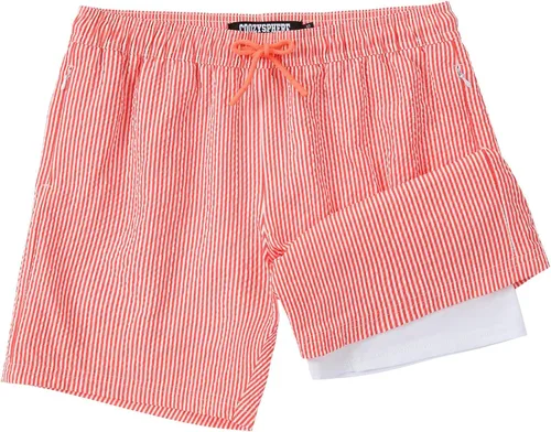 Vista 35 de Mens Swim Trunks with Compression Liner 5 Inch Inseam Swimming Trunks Shorts for Men