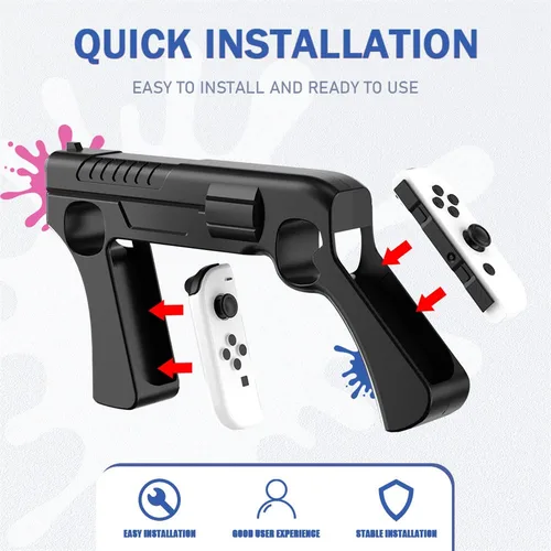 Vista 6 de Compatible For Splatoon3 Gun Shape Handgrip Sense Controller Grip for NS Switch Oled Game Controller Stand Gaming Accessories