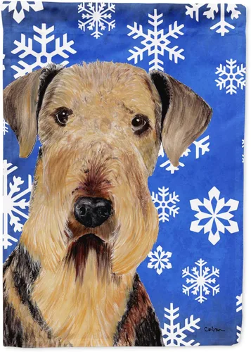 Vista 74 de Caroline's Treasures SC9374GF Bulldog English Snow flakes Holiday Garden Flag Buzón Bandera decorativa para patio exterior, patio, obras de arte