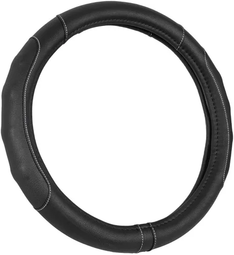 Vista 22 de Motor Trend GripDrive - Funda de cuero negro sintético para volante de automóvil, camión, camioneta, SUV, tamaño pequeño de 14 pulgadas, funda