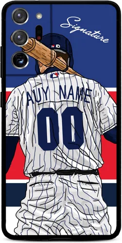Vista 10 de Funda de béisbol personalizada con nombre y número para Samsung Galaxy Note 20/20 Ultra 10 Pro Note 9 8, silicona líquida con protección de cámara