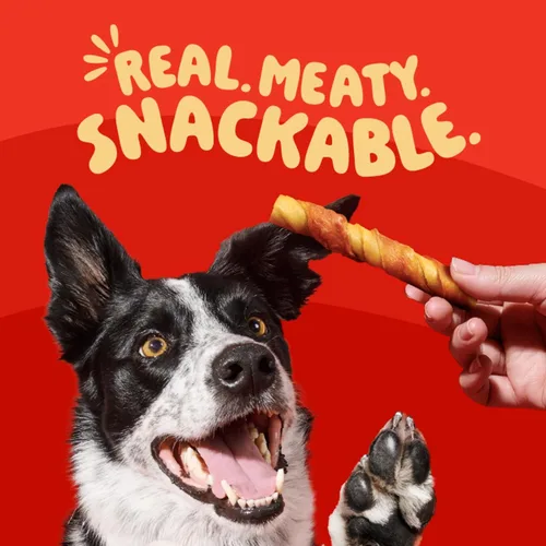 Vista 5 de Hartz Oinkies Jerky Twists con cerdo ahumado naturalmente y pechuga de pollo real, masticables para perros altamente digeribles de larga duración, 8