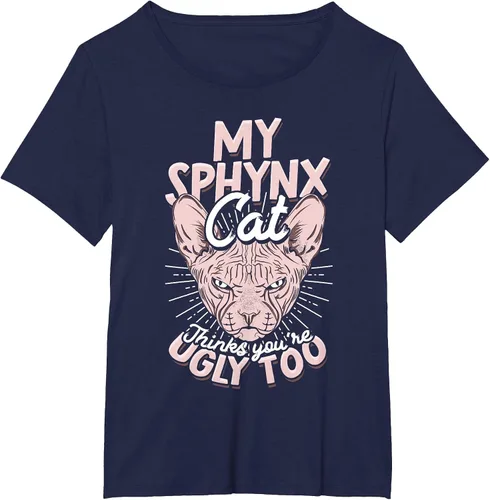 Vista 24 de My Sphynx Cat Thinks You're Ugly Too Pet Hairless Cat Sphynx T-Shirt Asphalt Grey