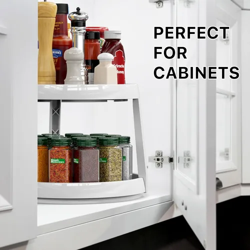 Vista 7 de Simple Houseware Organizador de especias Lazy Susan de 2 niveles, 10 pulgadas de diámetro, arce