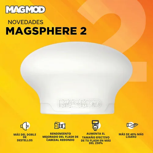 Vista 4 de MagMod MagSphere 2 Difusor de flash, modificador de flash de iluminación de fotografía Magnetic Flash Diffuser Attachment, Soft Even Light