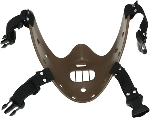 Vista 5 de brableewear Hannibal Lecter Máscara de silencio de corderos, máscara de resina de película de media cara, Halloween, cosplay, fiesta, accesorios