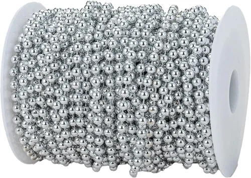 Vista 9 de Guirnalda de cuentas de perlas sintéticas para manualidades de 4mm rollo de hebra de perlas para decorar centros de mesa florales favor de fiesta