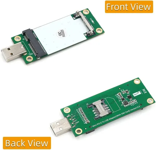 Vista 3 de Mini adaptador PCI-E a USB con ranura para tarjeta SIM para transferencia de módulo a interfaz USB