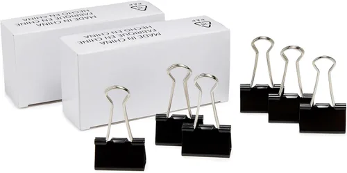 Vista 11 de Amazon Basics - Clips resistentes para carpetas de oficina, 144 unidades (paquete de 12 de 12), pequeños, 0.75 pulgadas, negros