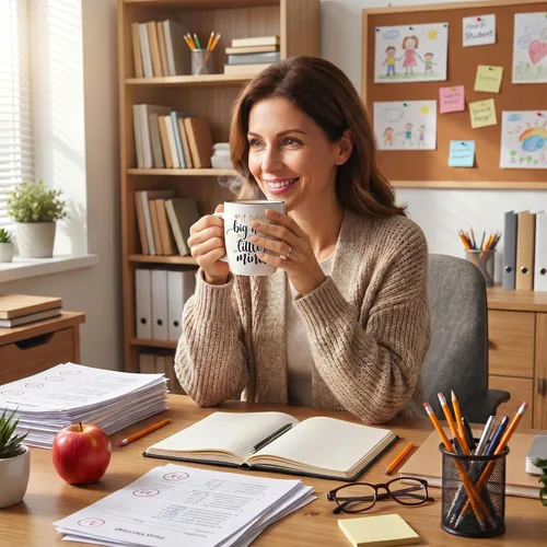 Vista 3 de CARAKNOTS Regalos de Apreciación para Profesoras Taza de Café Regalos para Profesores para el Día de San Valentín Cumpleaños Graduación Navidad