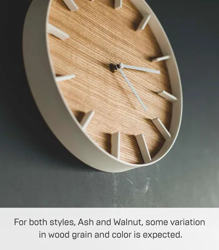 Vista 7 de YAMAZAKI Inicio Reloj de pared - Madera moderna Decoración del hogar Acero + Madera Talla única Ceniza