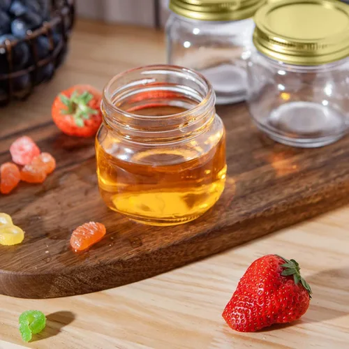 Vista 5 de Tarros de vidrio de 8 onzas con tapas, tarros de masón de boca regular para almacenamiento, tarros de conservas para caviar, hierbas, gelatina