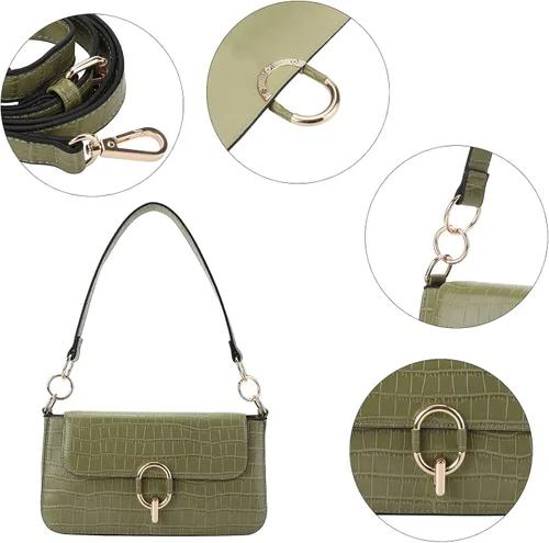 Vista 4 de Bolso bandolera para mujer diseño de cocodrilo