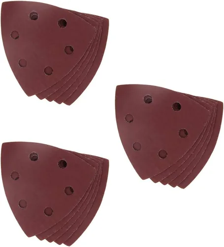 Vista 11 de Utoolmart Papel de lija para detalles, papel de lija triangular, almohadillas de lijado de gancho y bucle, multiherramienta oscilante triangular, 15