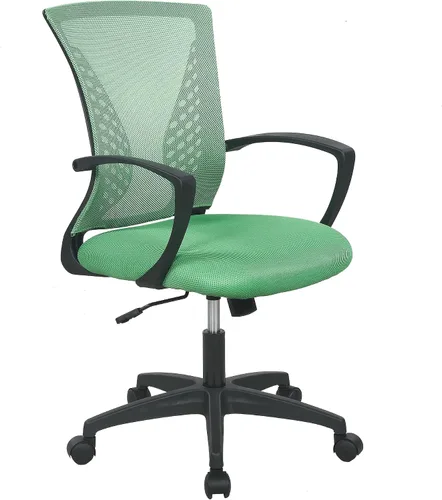 Vista 13 de PayLessHere Silla de oficina, silla de escritorio, silla de computadora, silla ergonómica, malla ejecutiva ajustable, respaldo medio con ruedas Negro