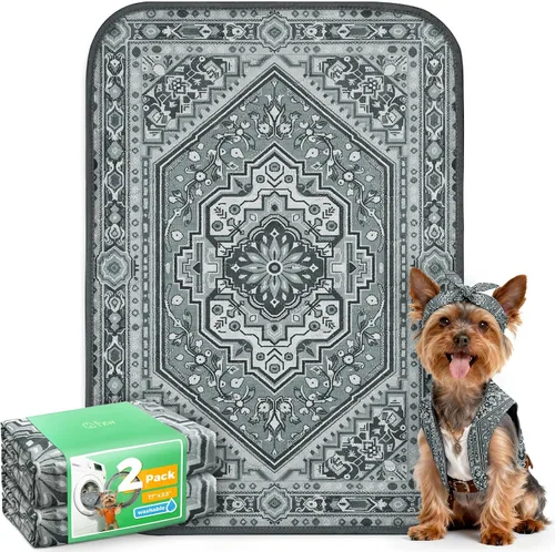 Vista 23 de FXW Almohadillas lavables para orina para perros, almohadillas para cachorros con súper absorbentes, diseñadas específicamente para jaulas de 24