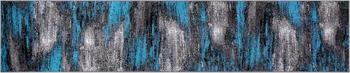 Vista 3 de Flash Furniture Rylan Collection - Alfombra contemporánea de olefinas azules, de pelo alto, 2 x 10 pies, respaldo de yute, pasillo, entrada