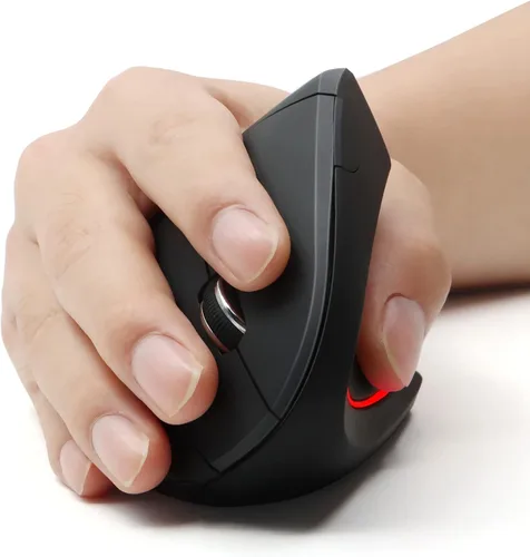 Vista 7 de Scettar Ratón ergonómico inalámbrico vertical, ratón de túnel carpiano de 2.4 G, 6 botones ajustables DPI 80012001600, reduce el dolor de muñeca