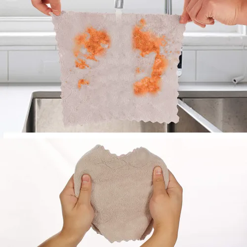 Vista 5 de kimteny Paquete de 12 Paños de Cocina, Paños de Cocina Premium de 10x10 Pulgadas, Toallas de Cocina Súper Absorbentes de Terciopelo Coral Paños