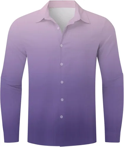 Vista 3 de Camisa de bolos para hombre, de manga larga, con estampado vintage, camisa casual con botones, camisa Guayabera, camisas hawaianas