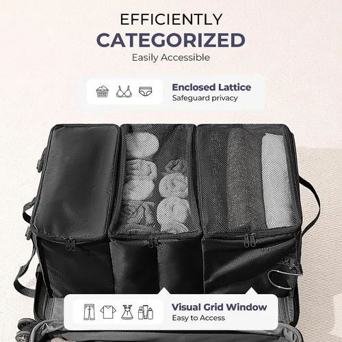 Vista 4 de GRANNY SAYS Cubos de embalaje colgantes para viajes, organizador portátil grande de maletas colgantes, bolsas plegables de compresión para ropa