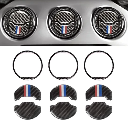 Vista 20 de Xotic Tech - Cubierta para panel de cambio de marchas, fibra de carbono suave auténtica, compatible con Ford Mustang 2015-2023 Negro carbón