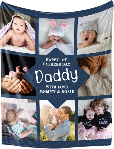 Vista 24 de Manta personalizada con foto, manta personalizada con imagen, regalos personalizados para pareja, mamá, papá, novia, novio, amigo, cumpleaños