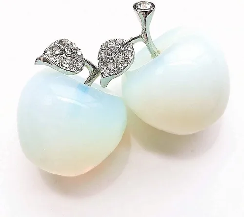 Vista 3 de Decoración para el hogar de manzana de cristal de piedras preciosas mixtas de 1.181 in