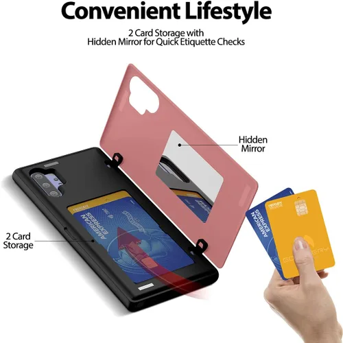 Vista 3 de GOOSPERY Parachoques magnético para puerta compatible con Galaxy Note 10 Plus, funda tipo billetera con tarjetero, cierre automático por iman fácil