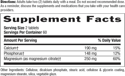 Vista 3 de Country Life Citrato de magnesio 250 mg - 120 tabletas - Apoya la función muscular y nerviosa, ritmo cardíaco, sistema inmunológico saludable