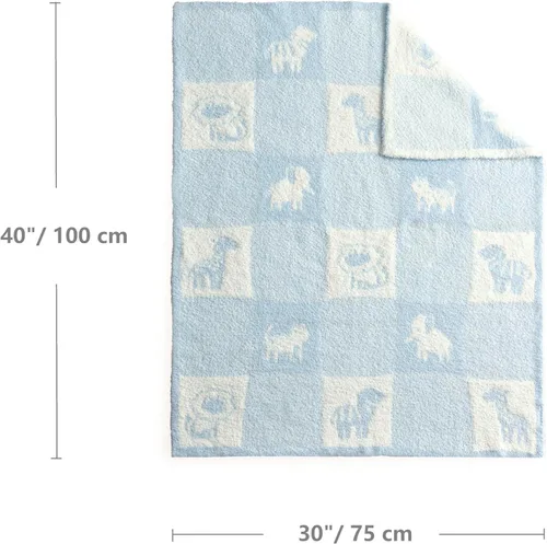 Vista 5 de CREVENT Manta de bebé de 75x100cm de punto suave y cálida de 30"x40" para niñas y niños, esenciales para recién nacidos, regalo para baby shower