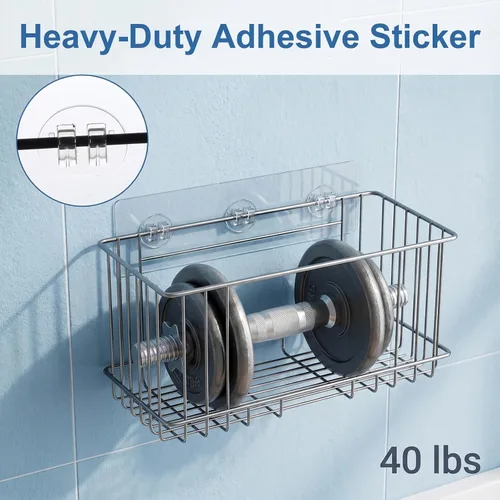 Vista 3 de 4PCS Shower Caddy Sticker Replacement Clear Plastic Adhesive Pads