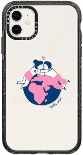 Vista 51 de Funda Impact de CASETiFY para iPhone 11 - Tiempo A Solas de Esther Kim - Negro Claro