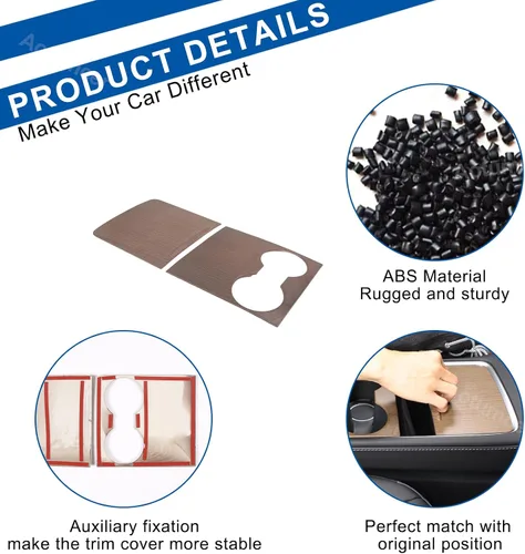 Vista 3 de Kit de cubierta de consola central, cubierta de consola central de ABS para Tesla Model 3 2021-2023, a prueba de líquidos, protección UV, lujosa