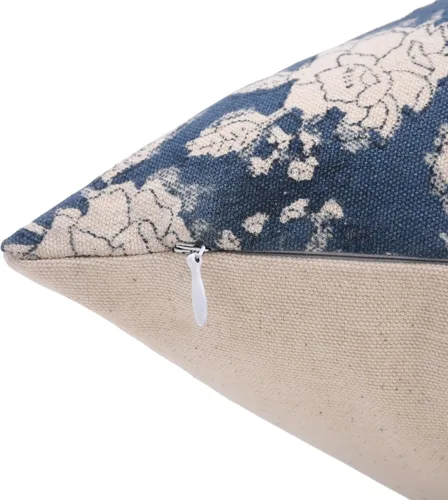 Vista 3 de Funda de cojín hecha a mano de algodón con estampado de bloques de 14 x 14 pulgadas, con cremallera oculta, temporada de otoño, para sofá, cama