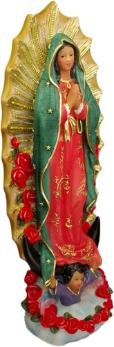 Vista 4 de Estatuas de la Virgen de Guadalupe, Estatua de Nuestra Señora de Guadalupe Virgen María, Figurina Grande de Resina Virgencita María de 6 Pulgadas