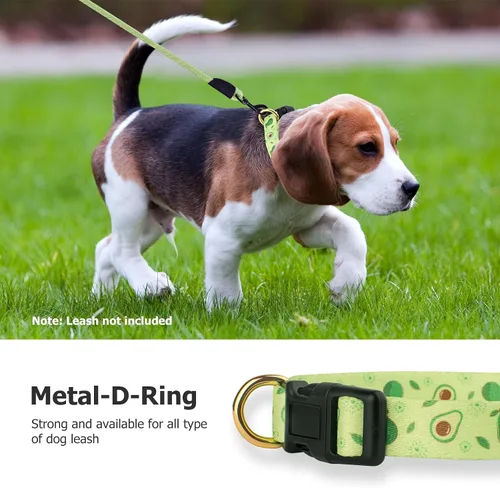 Vista 5 de Collar de perro hecho a mano para perros pequeños, medianos y grandes, verde aguacate con colgante, collares de moda para otoño e invierno (pequeño)