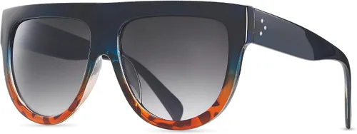 Vista 22 de Gafas de sol de gran tamaño con parte superior plana para mujer, diseño cuadrado grande, retro, gafas de sol