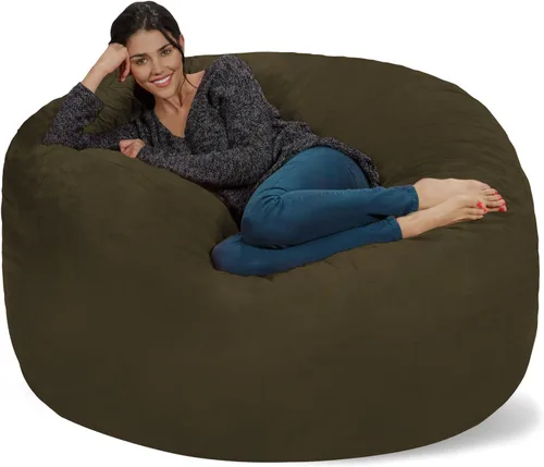 Vista 34 de Chill Sack Bean Bag Funda para silla, 3 pies, microgamuza - Oliva