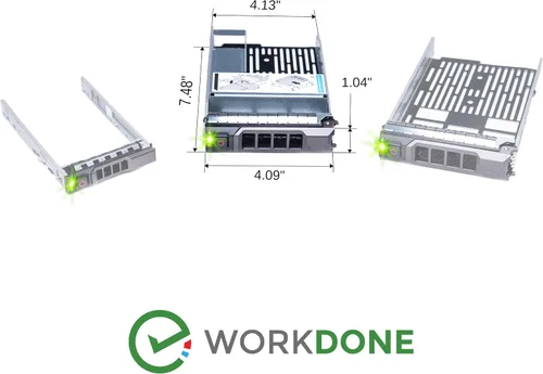 Vista 7 de WORKDONE - Bandeja para disco duro de 3,5 pulgadas, KG1CH con adaptador SSD HDD de 2,5 pulgadas 9W8C4 Only for bigger 4.2" Wide Hot-Swap Bay, fits