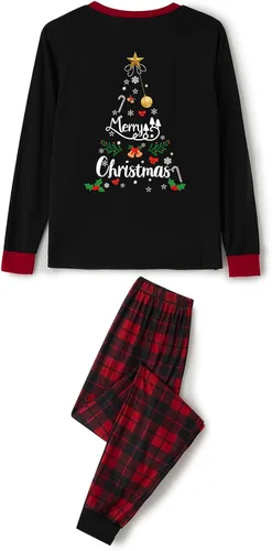 Vista 4 de Conjuntos de Navidad a juego para toda la familia, conjunto de camiseta de manga larga con estampado de estilo de caricaturas del reno de Papá Noel
