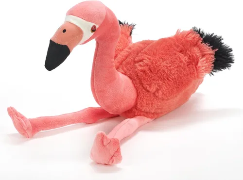 Vista 4 de The Petting Zoo Flamenco de peluche, regalos para niños, animales salvajes del zoológico Onez, juguete de peluche de flamenco de 12 pulgadas