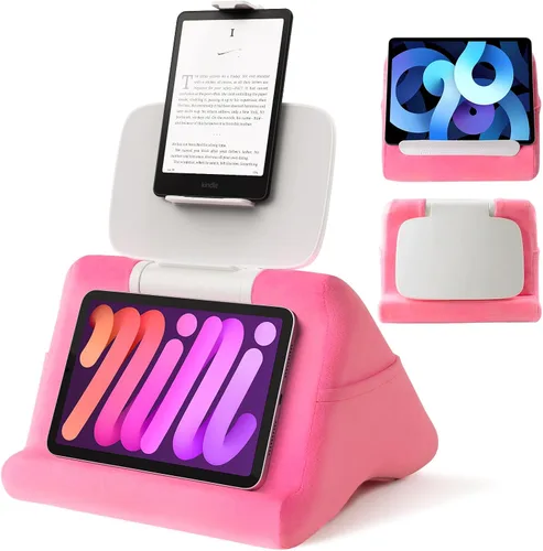 Vista 8 de [Usado] SAIJI Soporte de almohada para tablet iPad mini soporte para Kindle para regazo en la cama, con elevador y clip multifunción ajustable