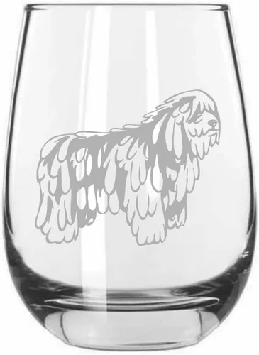 Vista 487 de Shar Pei (chino) - Vaso de vino sin tallo grabado para perro, 15.25 onzas