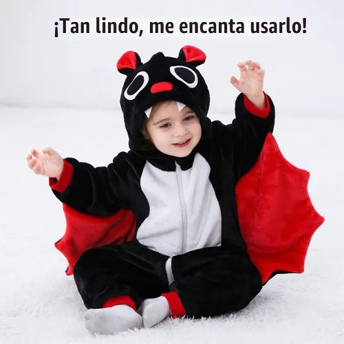 Vista 2 de ABTSHU Disfraces de animales para bebé, disfraz de Halloween para niños pequeños Bate
