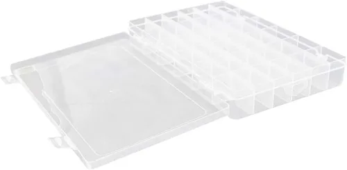Vista 8 de Bettomshin Caja de almacenamiento de componentes – PP fijo 36 rejillas contenedores de componentes electrónicos cajas de herramientas blanco