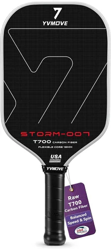 Vista 11 de YVmove 16mm Kevlar T700 Carbon Fiber Pickleball Paddle, USAPA Approved Raw Carbon Texture for Exceptional Spin Explosive Power & Consistent Shot